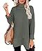 Glanzition Womens Sweaters Turtleneck Long Winter Tunic Tops to Wear with Leggings Green M