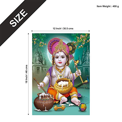 Image of PAPER PLANE DESIGN Baby Krishna Poster for Pregnant Women (Paper, 12 x 18 Inch) (Design-B) Multicolour