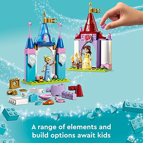 LEGO Disney Princess Castle Playset with Belle and Cinderella Mini-Dolls - Travel Toy for Kids 6+
