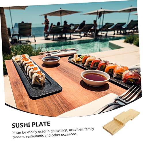Tabla rectangular para servir sushi de madera sintética miniatura 3