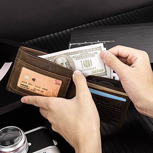 BOBO BIRD Wallet for Him, Personalized Bifold Wallet Gift, Genuine Leather RFID Blocking Mens Wallet (To Son)4