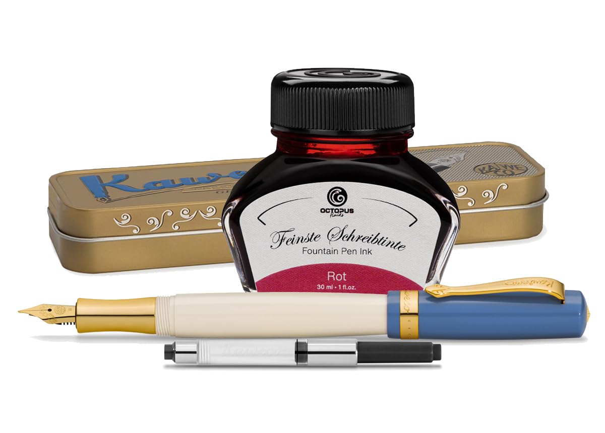 Kaweco Student Füllhalter mit 30 ml Füllhaltertinte, Konverter und Metalletui