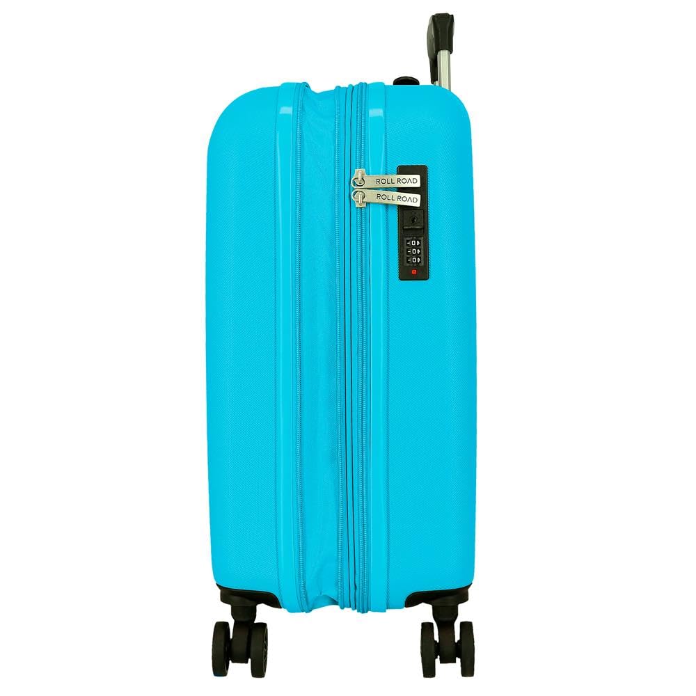 Roll Road Menorca Maleta de Cabina Turquesa Verde 38x55x20 cm Rígida ABS Cierre de combinación Integrado 35L 2,6kg 4 Ruedas Dobles Extensible Equipaje de Mano