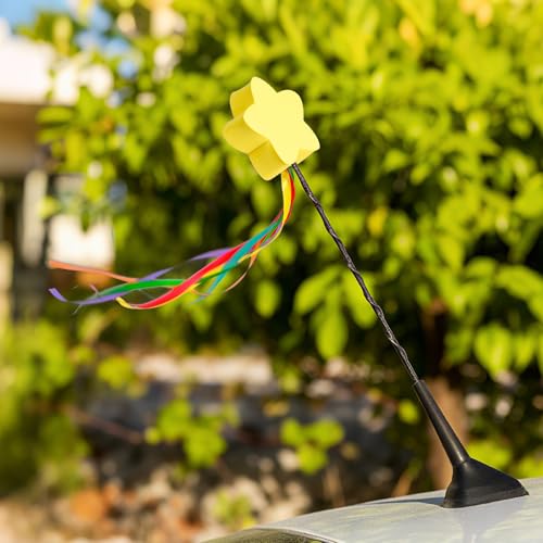 image for YGMONER Yellow Star Car Antenna Topper - Auto Antenna Ball Exterior De
