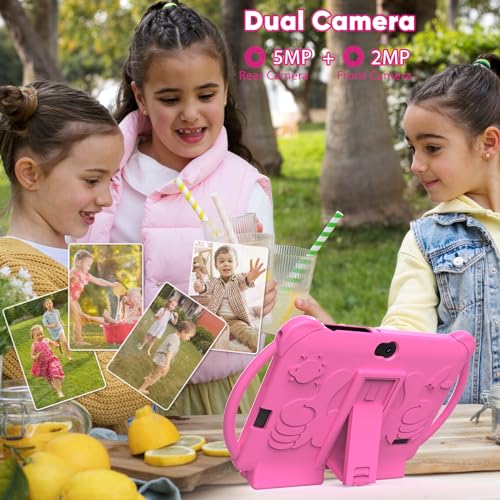 Image of HOTTABLET 7 Inch Android 12 Kids Tablet, 4GB RAM, 32GB ROM, 512GB Expansion, Parental Control, Google Certified Tablet, WiFi Bluetooth, Dual Camera with Case