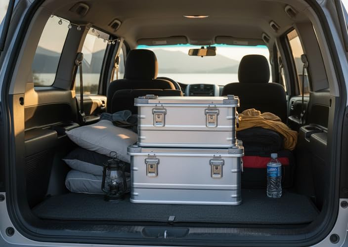 スタッキング アルミコンテナボックス ４９Ｌ ガレージ収納箱 コンテナボックス Amazon.co.jp: アウトドア アルミコンテナボックス 49L ガレージ収納