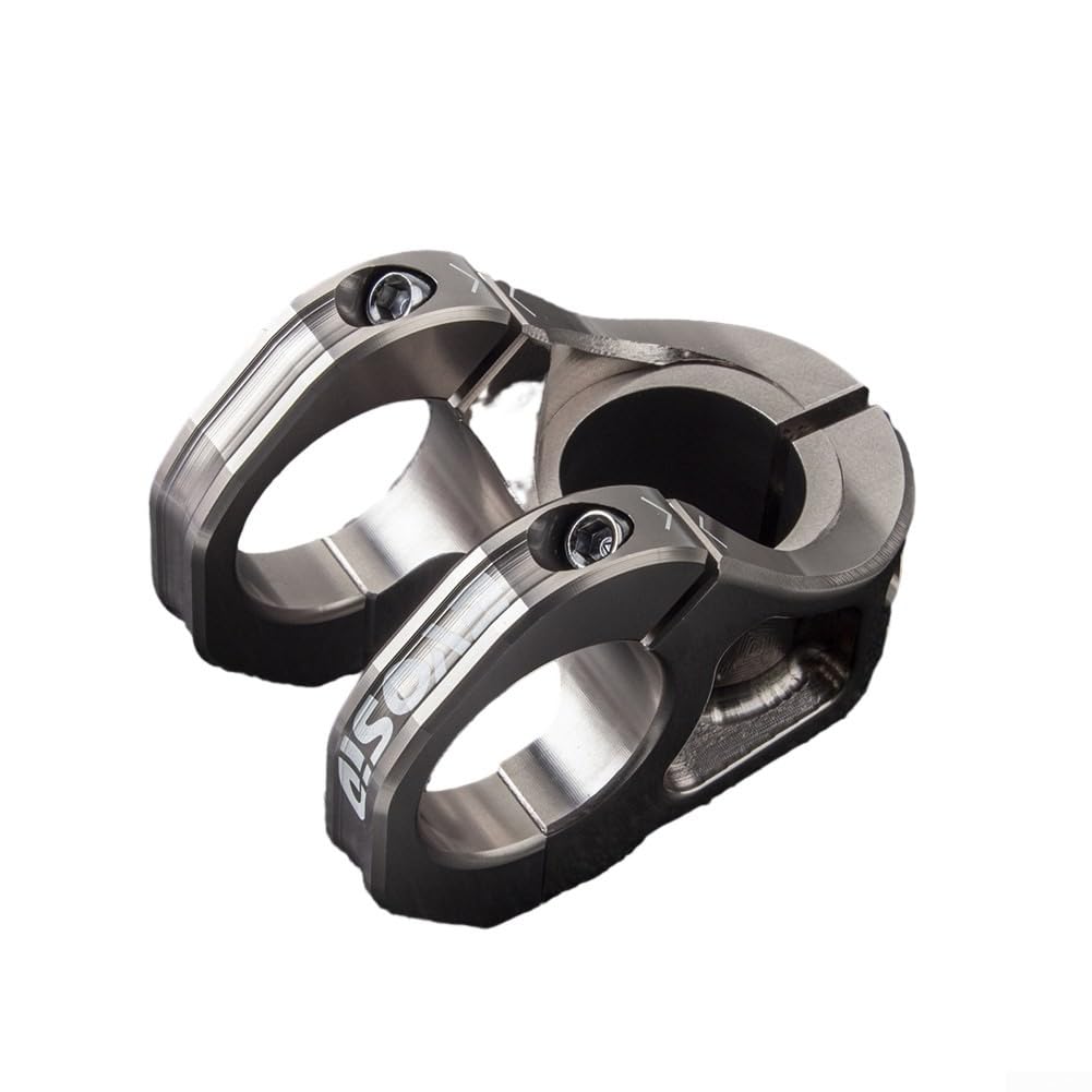 Aluminum Alloy 35mm Mountain Bike Stem Handlebar Accessories, Mountain Bike Short Handlebar Stem for Road Bike MTB Fixie Gear(Titanium)