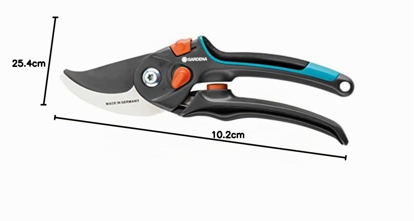 Sxe9cateur ajustable xe0 lame franche Comfort B/S-XL de Gardena : sxe9cateur pour brindilles et branches ligneuses, diamxe8tre de coupe max. 24 mm, ouverture en continu de la poignxe9e (8905-20)