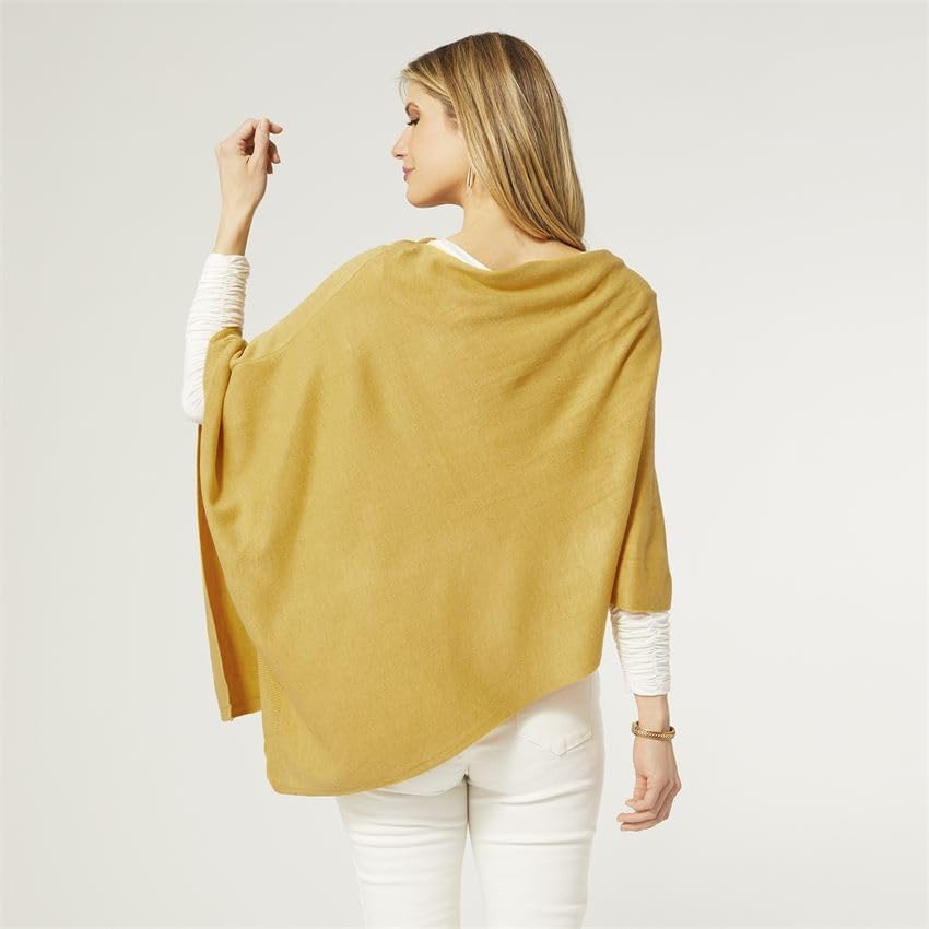 Coco + Carmen The Lightweight Poncho, Mustard, Women Fashion Apparel Accessories2