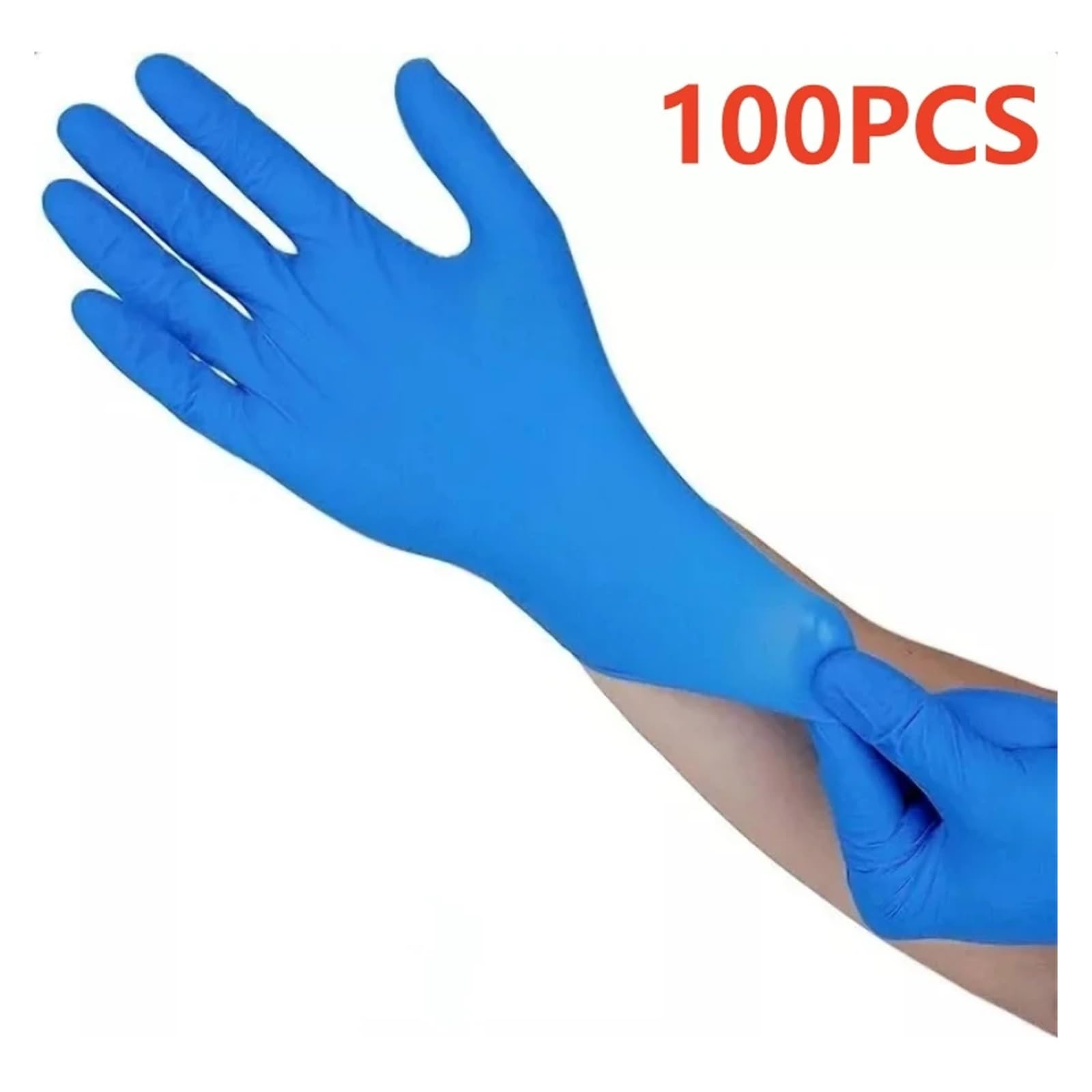 Niebieskie Jednorazowe Rękawiczki Nitrylowe 20/100 Count, Bez Proszku I Lateksu, Ochronne, Niesterylne, Gotowanie, Czyszczenie, Bezpieczeństwo Samochodowe(Blue 100PCS,Size S)