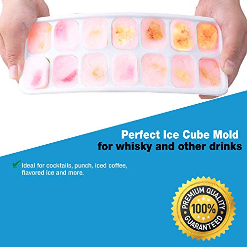 4 Pack Ice Cube Trays, Ice Tray Durable & Flexible, Ice Trays For Freezer, Silicone Ice Cube Tray, 14 Ice Cube Trays For Freezer With Lid, Super Easy Release Stackable Bpa Free For Drinks & Cocktail #TOP5