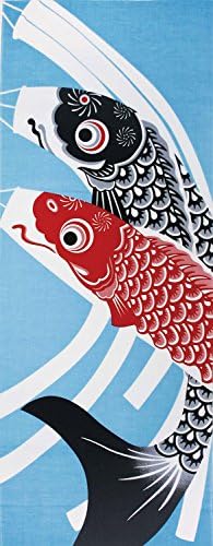 Yamako Japanese Tenugui (Japanese face Towel) Tapestry 4 Seasons 12 Months Pattern Series - May Koinobori Carp Banner 87550