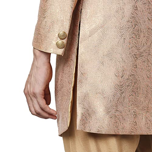 Image of Ethnix Men's Poly 67% /Viscose 33% Jaquard Indowestern Jacket