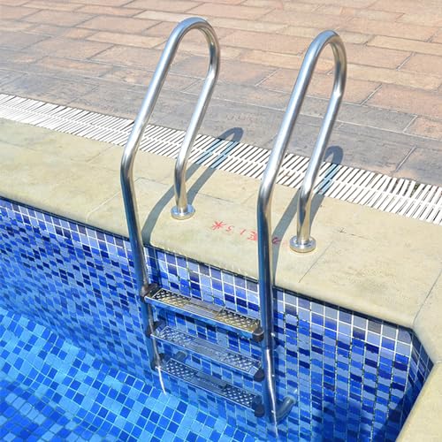 Escalera para piscina de acero inoxidable 3 peldaños miniatura 5