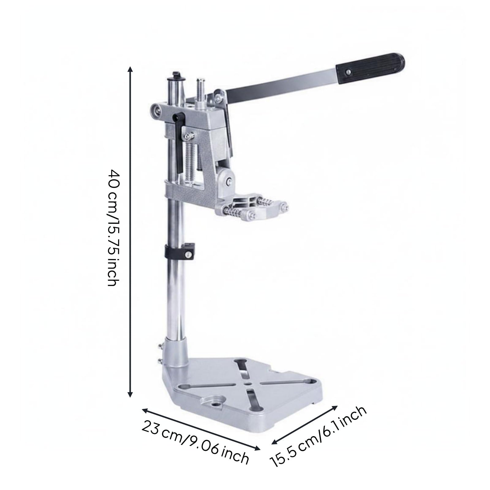 Baoblaze Supporto Trapano Colonna Trapano Trapano, Modello Aggiornato, Grande Calibro, Rotazione A 360°, Base In Lega Di Alluminio