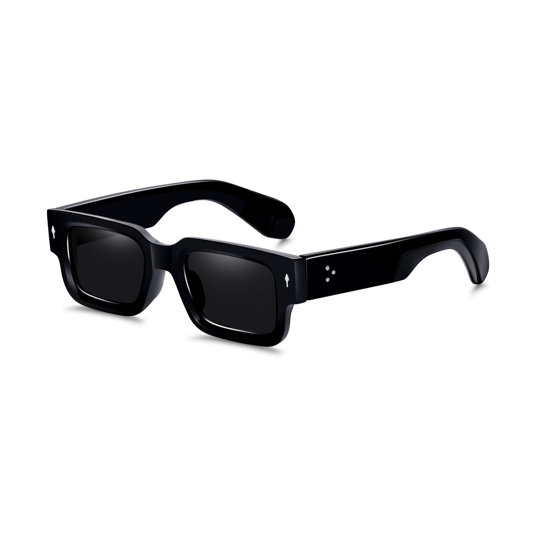 Gafas de sol cuadradas para mujeres y hombres, modernas, rectangulares, gruesas, con protección UV400, color negro