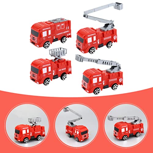 TOYANDONA 4 Peças Toppers de Bolo de Aniversário de Caminhão de Bombeiros Decoração de Bolo de Bombe