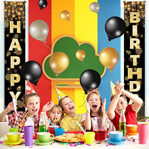 Image of Birthday Decorations Banner, Happy Birthday Door Sign for Men Women Boys Girls Ideal Birthday Decorations Party Supplies Outdoor Indoor 72 x 12 Inch