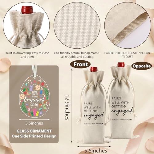 Image of Easter Engaged Gift Engagement Gifts for Couples Her, Engagement Party Decorations Gifts for Engaged Couple Pairs Well with Getting Engaged Wine Bottle Bag Acrylic Ornament 2026