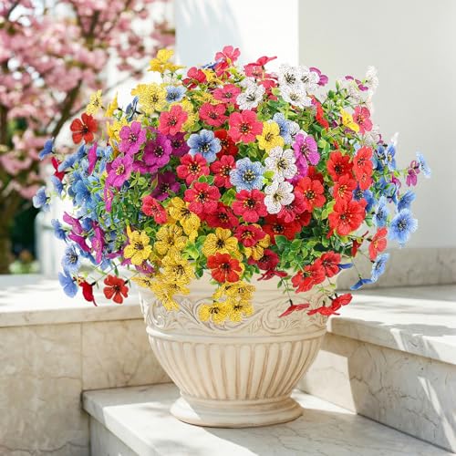 ATTGREAT Artificial Flowers Outdoors Faux...