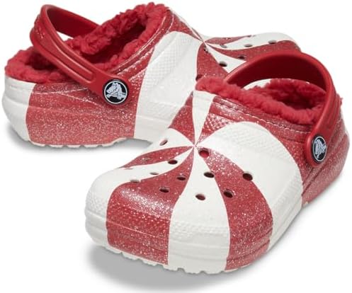 Crocs Unisex Classic Holiday Lined Clogs, Fuzzy Slippers, White/Red, Numeric_11 US Men | Image 5