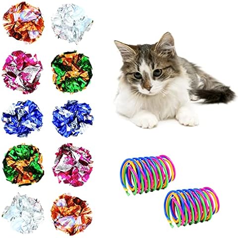 Andiker 18 Pack Cat Spring and Crinkle Balls Cover