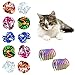 Andiker Katzenspielzeug 18er Pack, Bunte Katzen-Spiralspielzeug und Crinkle Balls, hochelastische Katzenspiralfedern und Crisp Wrinkle Balls für Katzen zum Schlagen, Beißen, Jagen