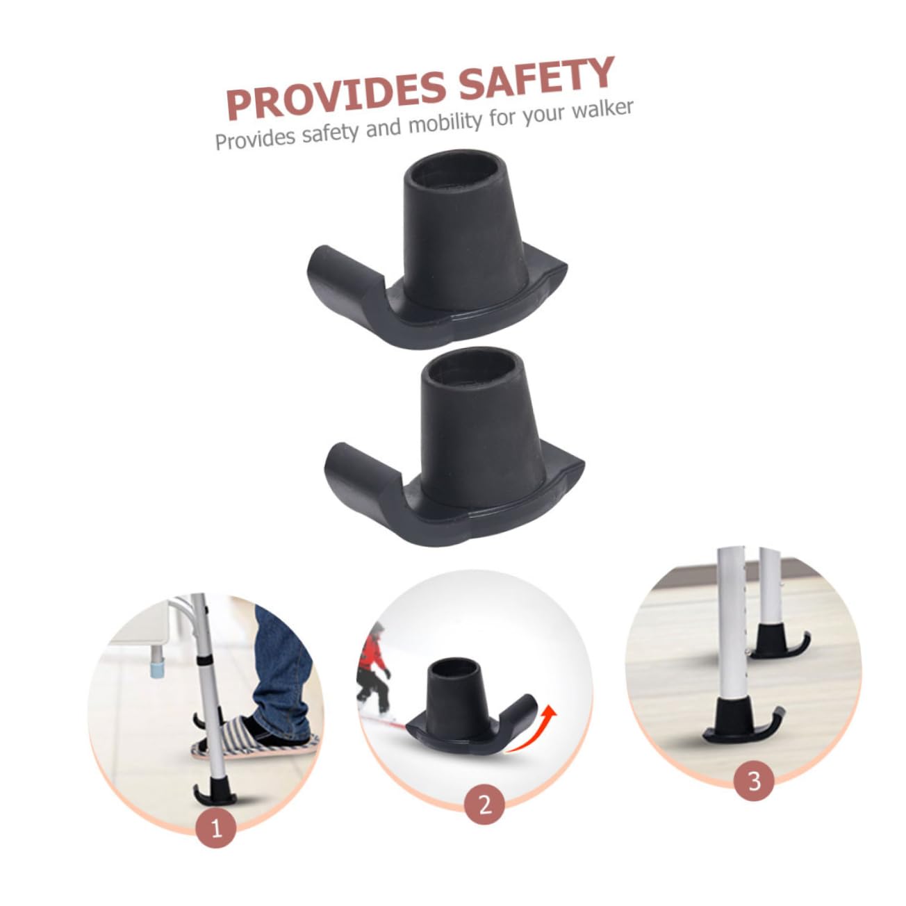 24piezas Esquís Para Andadores Antideslizantes Almohadillas Para Patas De Andador Accesorios De Deslizamiento Para Seguridad Terrenos Irregulares