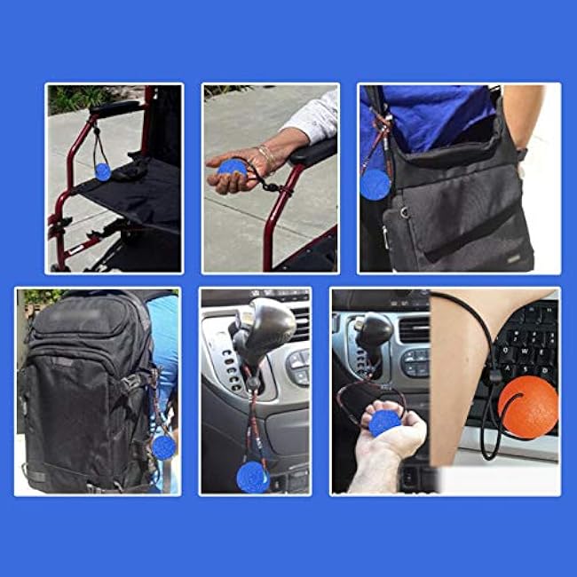 Silicone handle squeeze, with cord Antistress balls, hand trainer Finger trainer 3 pieces hand balls Climbing ball hand training device for pressure relief(Yellow15Blue30Green35 /