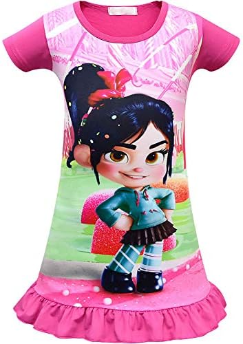 Cercur Kids Girls' Vanellope Von Schweetz Short Sleeve Drawstring Tunic Top and Leggings Cosplay Costumes
