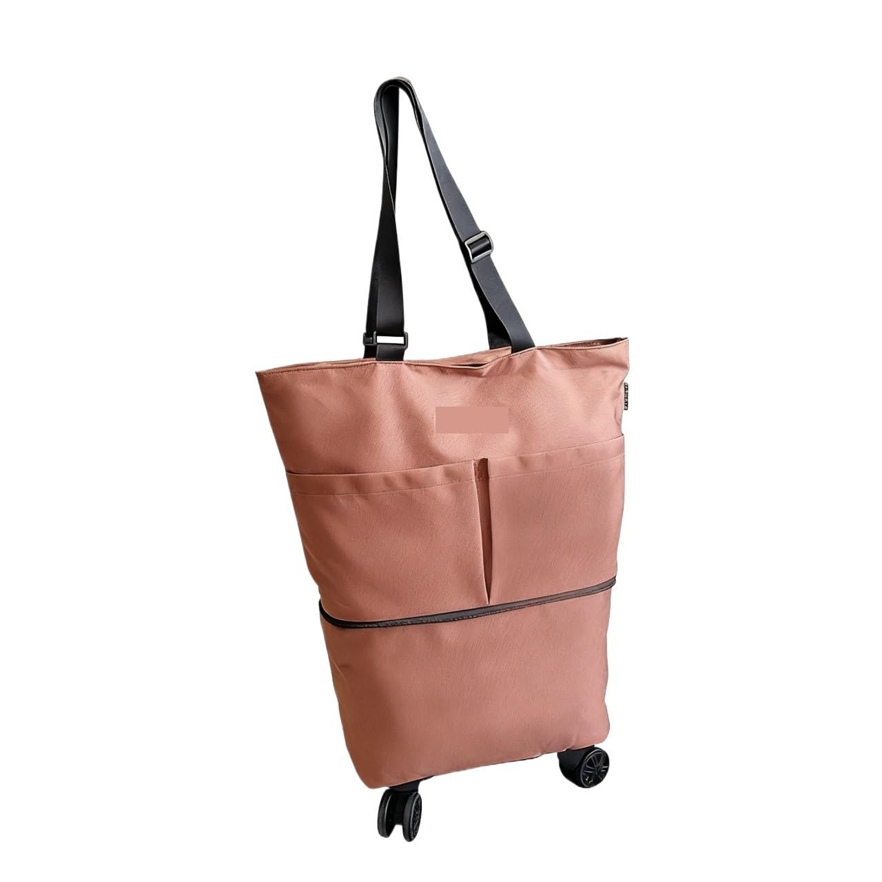 Shopping Trolley Portable Foldable Oxford Cloth Shopping Cart Large Capacity Trolley Utility Cart(Rosso)