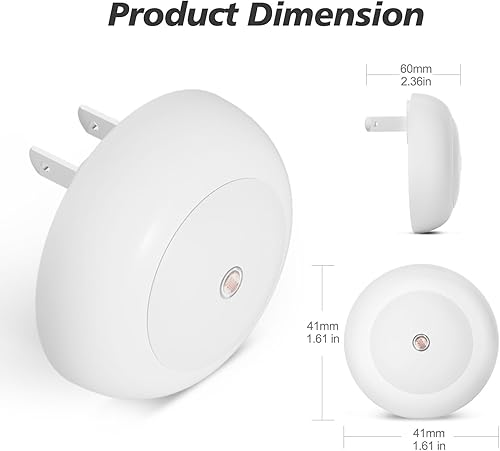 Miniatura 6 de Luz nocturna, luces nocturnas enchufables a la pared, sensor de atardecer a amanecer, luz nocturna LED roja de 0.5 W, paquete de 2 luces nocturnas