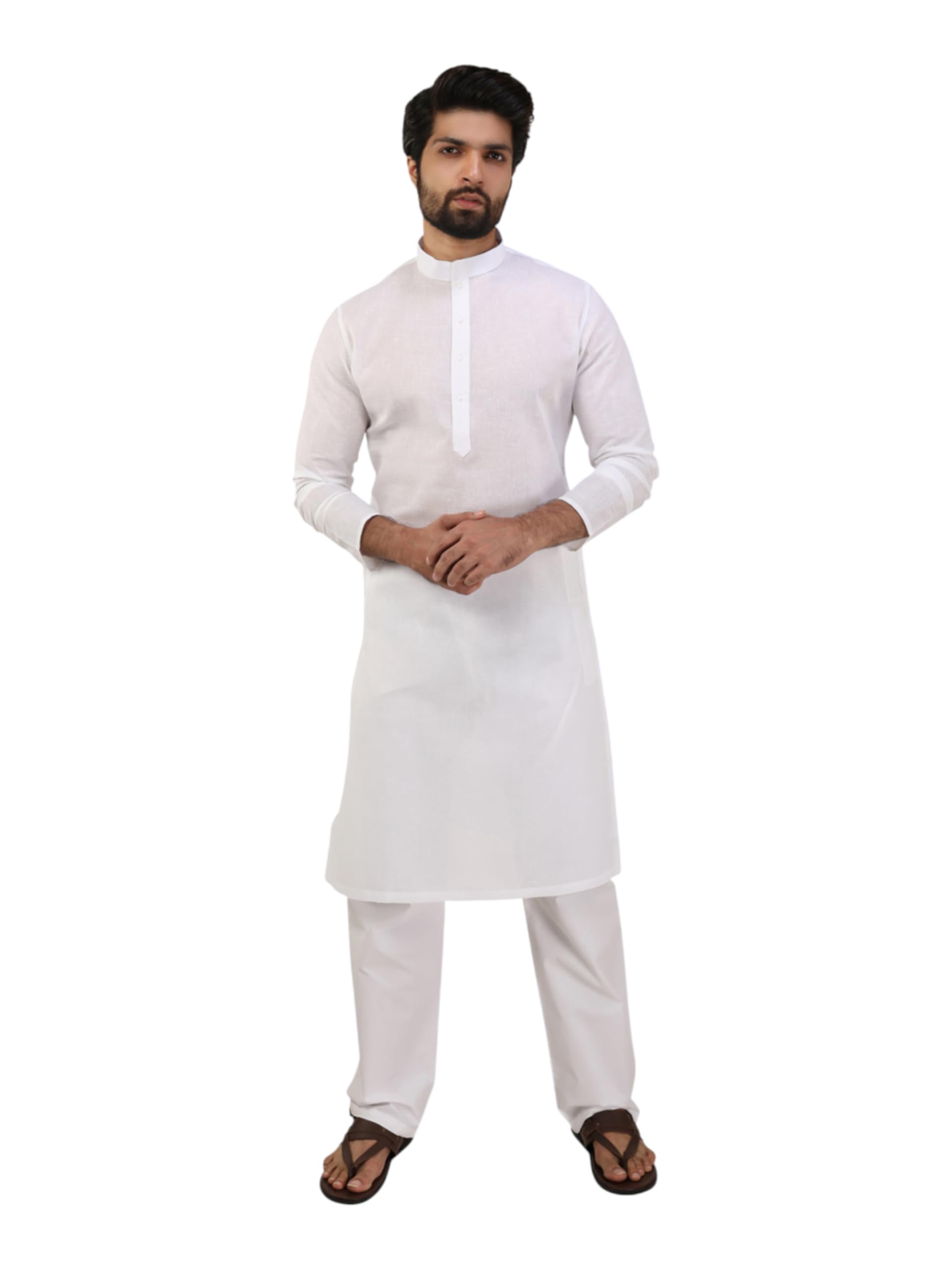 Men's Cotton Solid Kurta Pyjama Set (2pcs)-image-48