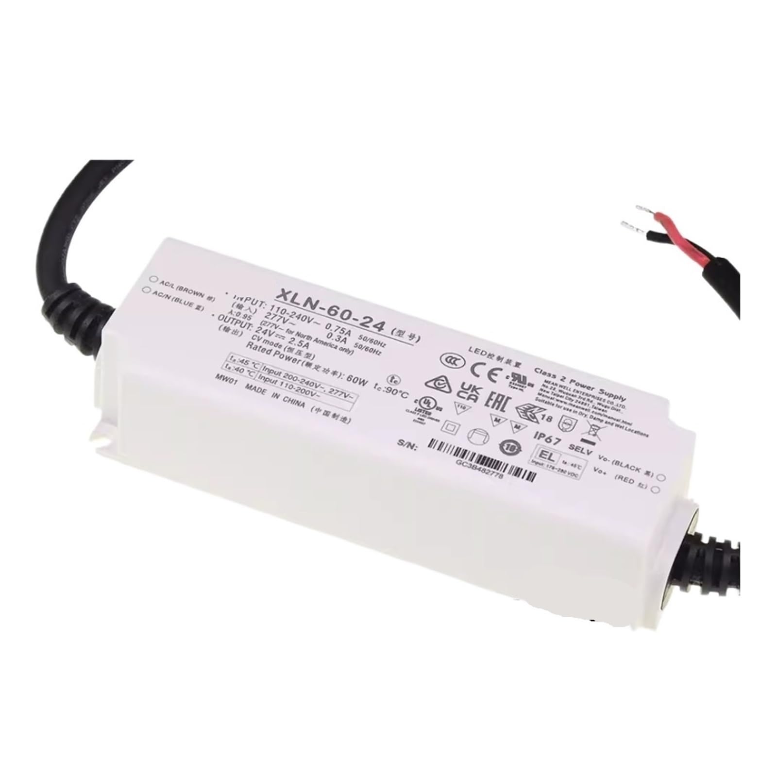 Alimentation à découpage 60W XLN-60-12 à tension constante
