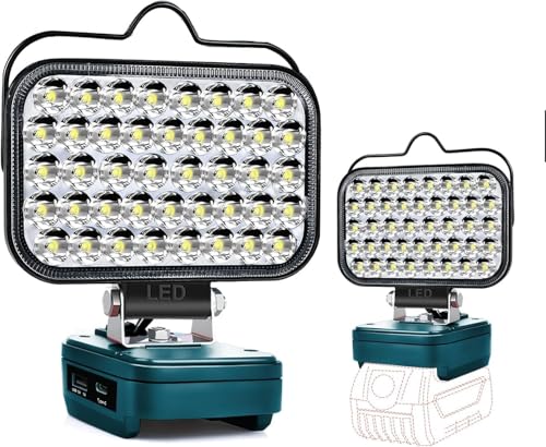 Cordless LED Work Light for Bosch 18v GBA Battery, Portable 80W Spotlight Lighting 8000LM with Type C & USB Fast Charging for Camping, Hiking, Fishing,Power Failure,Job Site(No Battery)