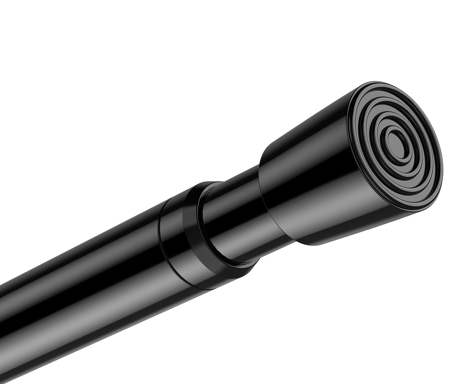 AIZESI Spring Tension Curtain Rod 32 to 58 inch Adjustable Curtain Rods No Drilling Expandable Spring Loaded Curtain Rod for Windows Doors, Black
