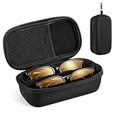 Portátil y apto para viajes: Ligero y compacto para un fácil transporte. El estuche de viaje para gafas de sol se puede guardar fácilmente en una mochila, bolso o maleta sin ocupar demasiado espacio. Equipado con una resistente hebilla de escalada para colgarlo cómodamente, ideal para desplazamientos, actividades al aire libre y viajes de negocios.