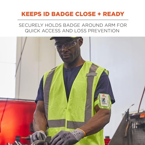 Ergodyne Squids 3386 - Fascia Da Braccio In Vinile, Porta Badge - 2