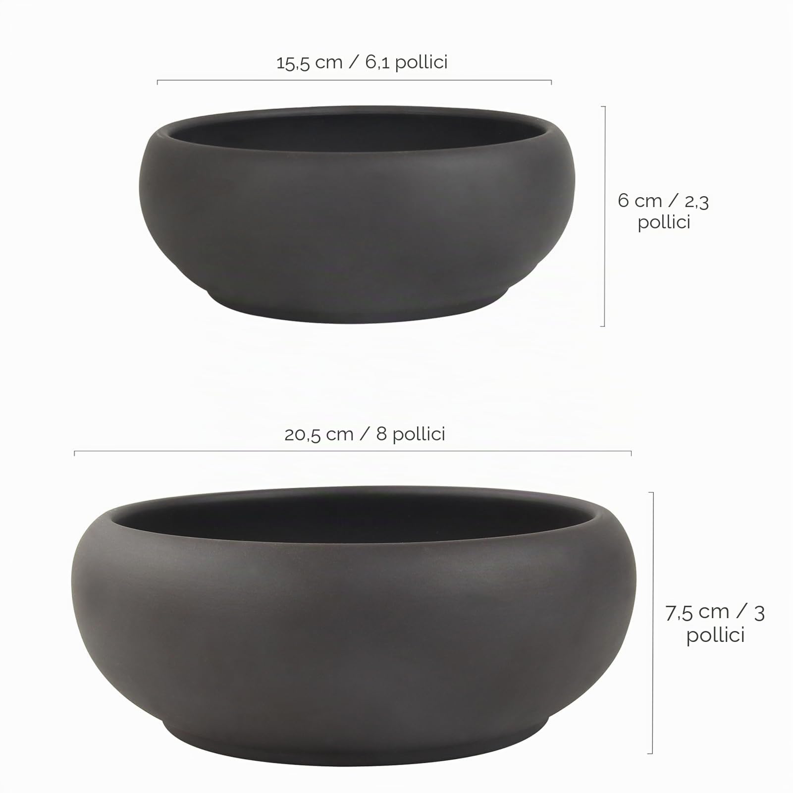 Vaso per bonsai da 15,2 a 20,3 cm, rotondo, in ceramica non smaltata, per piante grasse + schermo di drenaggio