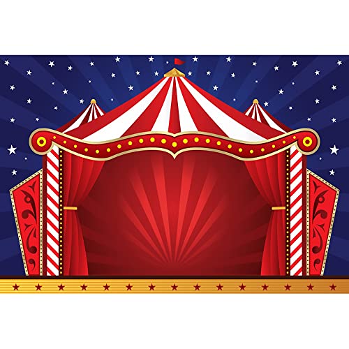 Aoihrraan 3x2m Circo Sfondo Rosso A Righe Tenda Stellato Cielo Notte Carnevale Fotografia Sfondo Neonato Bambino Doccia Compleanno Festa Decorazione Bambini Ragazzo Ragazza Ritratto Foto Prop