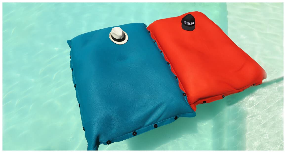 Pouf Géant Flottant Tissu Mesh3D Bleu - 125 x 175 cm - Polyester - Piscine/Extérieur/Intérieur - Housse Lavable - Fabriqué en France