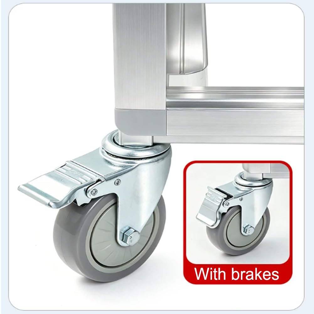 GRRICEPL Carrito de Aluminio con Ruedas para bandejas de panadería, Equipo para Hornear Pan | Carrito Comercial Para Bandejas De Pan, Estante Móvil Para Enfriamiento De Productos Horneados(47x62.5x179 cm/20)
