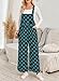 Happy Sailed Womens Checkered Overalls Loose Adjustable Strap Wide Leg Pants Rompers Casual Jumpsuit Fall Fashion Teacher Outfits 2025 Green Black Medium