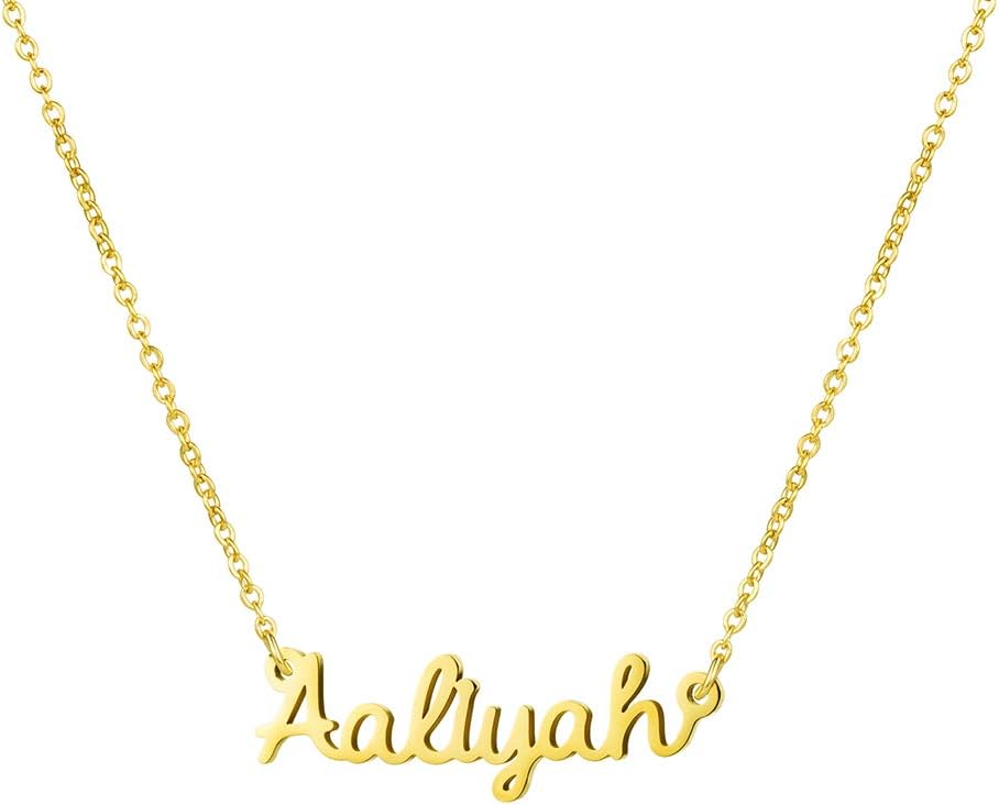 Awegift Personalized Name Necklace 18K Gold Plated New Mom Bridesmaid Gift Jewelry for Women