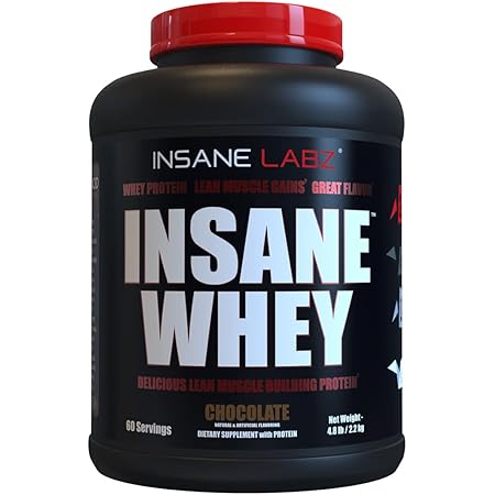Insane Labz Insane Whey,100% Muscle Building Whey Protein, Post Workout, BCAA Amino Profile, Mass Gainer, Meal Replacement, 5lbs, 60 Srvgs, (Chocolate)