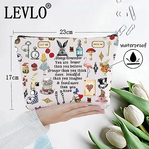 LEVLO EVLO Alice Movie Cosmetic Make up Bag Alice Fairy Tale Fans Gift Alice You are Braver Stronger Smarter Than You Think Makeup Zipper Pouch Bag for Women Girls Always Alice - Image 2