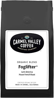 Carmel Valley Coffee Roasting - Whole Bean Foglifter® - Certified Organic French Dark Roast, Premium Coffee - 12 Ounce Bag, Pack of 1