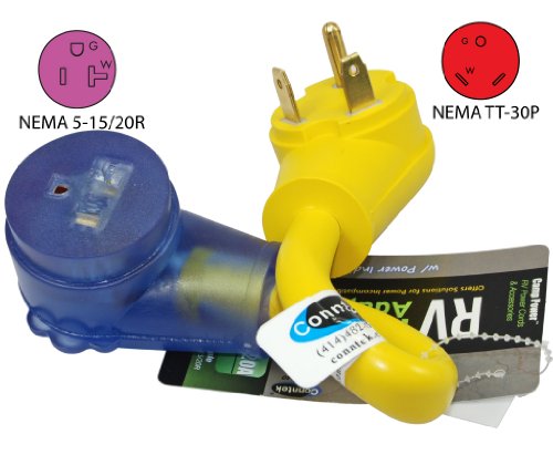 Conntek 14340 30Amp Rv To 15/20Amp Pigtail Adapter,Yellow & Blue #TOP2