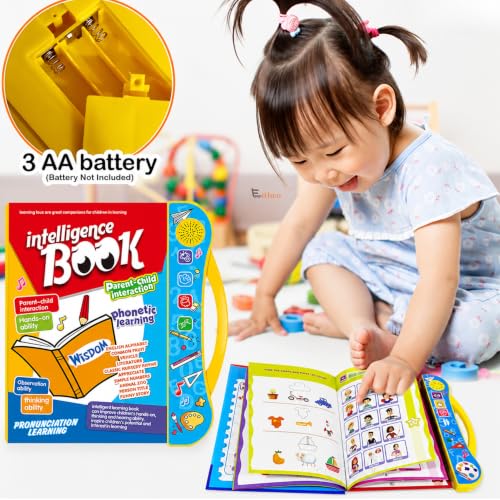 Image of Eitheo Intelligence Sound Book for Kids with Marker - Interactive Talking Learning Book | Alphabets, Numbers, Shapes & Phonics | Musical Educational Toy for Boys & Girls 2-7 Years