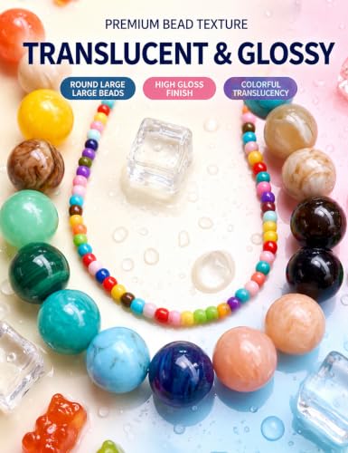 Colorful Chunky Beaded Necklace for Women, 2PCS Boho Layered Statement Set - image 5